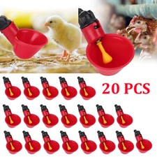 20Pc Poultry Water Drinking Cups Automatic Drinker Chicken Hen Duck Quail Feeder