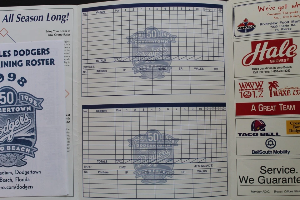Tom Hawkins (d.2017) LA Dodgers Broadcaster LAKERS Signed Autographed Scorecard - Image 3 of 4