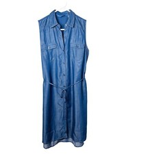 Womens Blue Lightweight Dress Sheer Back Simply Vera Size M u