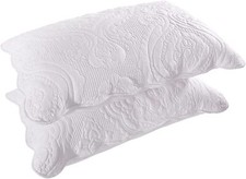 Quilted Pillow Shams Set of 2 Soft Decorative Microfiber Covers with Envelope
