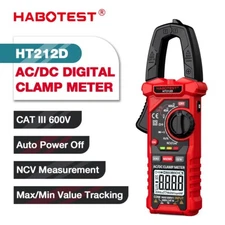 HABOTEST HT212D Digital Multimeter Clamp Meter 4000 Counts AC/DC Volt Amp Tester