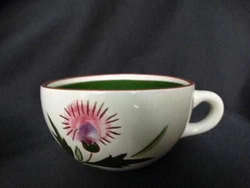 Mid-Century Modern Stangl Pottery Pink Thistle 2" Flat Cup Very Good Used Cond.