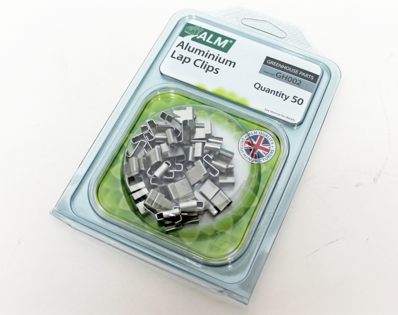 ALM Aluminium Lap Clips, Greenhouse Parts,  Z clips, QTY 50, GH002