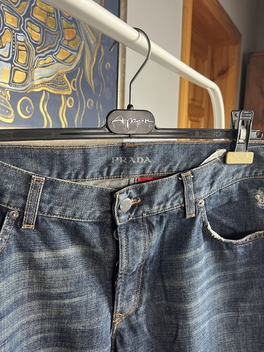 Pantalones vaqueros rectos azules de colección Prada Red Tab para hombre talla 36 - Imagen 6 de 13