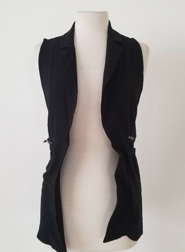 Material Girl Black Jacket No Sleeves Polyester And Spandex Size XS