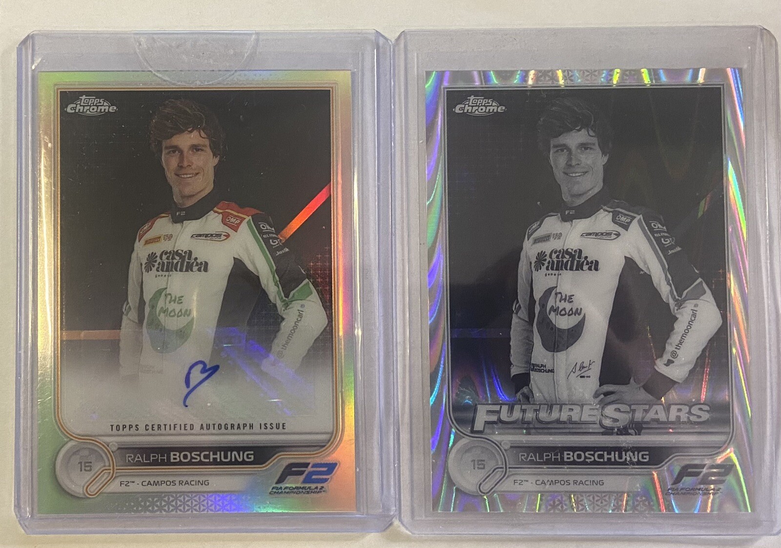 Ralph Boschung 2022 Topps Chrome Formula 1 F1 CAC-RB Refractor Auto + Raywave