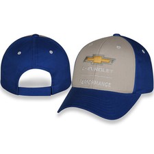 CHECKERED FLAG SPORTS CHEVY PERFORMANCE EMBROIDERED LOGO GRAY  ROYAL BLUE HAT