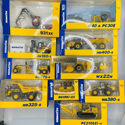 KOMATSU Diecast Minicar Miniture Scale Models 10 Piece set