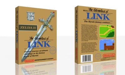 - Zelda II: The Adventure of Link NES Caja de Juego de Repuestos + Cubierta Arte Solo