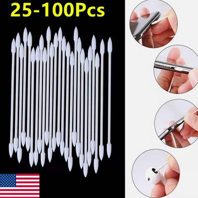 25-100X Pointed Cotton Swabs Compatible with Q Tips Double Precision Tips Cotton