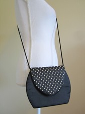 Vintage New 1980's Black Satin w/ Rhinestone Formal Purse