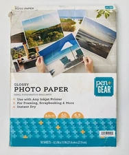 Pen+ Gear Glossy Photo Paper 8.5" x 11", 8.5 MIL, 50 Sheets 