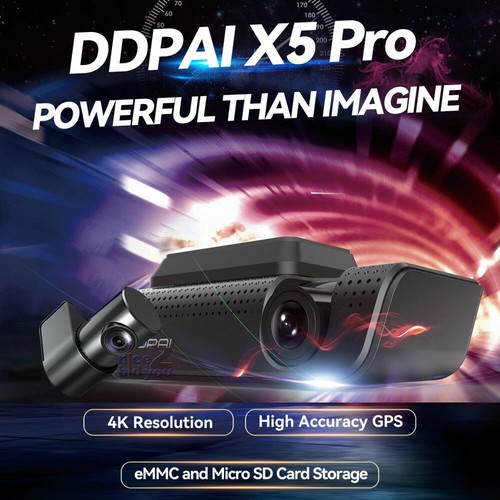DDPai X5 PRO 4K 2160P WiFi Dual Dash Cam Car Camera DVR 32GB eMMC Hardwire EMS - Picture 2 of 7