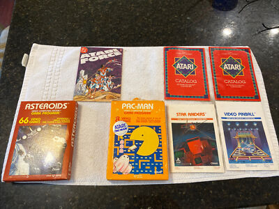 Atari 2600 Pac-Man & Asteroids 2 Catalogs Video Pinball Star Raiders Atari Force