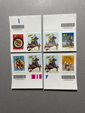 2023 4 Francobolli 75° Tex Willer con Chiudilettera e Codice a Barre