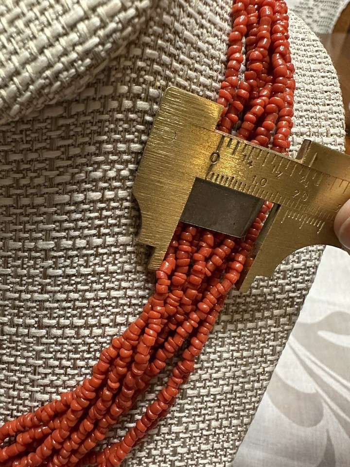 Vintage SILPADA Red Coral Seed Bead 16.5” Necklace Sterling Silver