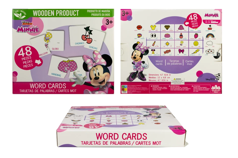 Minnie Mouse Wooden Puzzle 3 Sets – Bilingual English/Spanish Educational Toy - Image 3 of 4