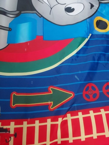 Vtg 2006 Thomas the Tank Engine Train Sleeping Bag 4 ft Blue Red Side Zip - Picture 14 of 16