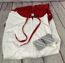 NEW Asics Women  s Lani Zip-up Jacket W/ Hood Size XSmall Red White