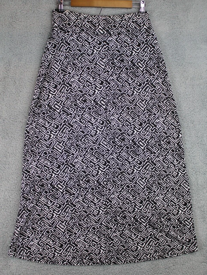 Falda Jane Ashley Para Mujer Talla S Cintura 29" Negra Blanca Larga Cintura Elástica Foto 2 de 4