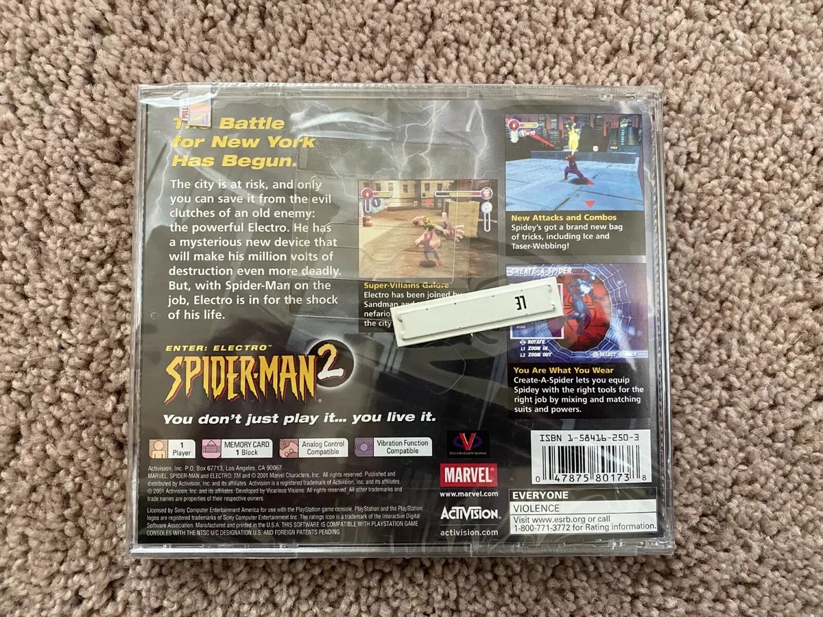 Spider-Man 2: Enter Electro Jogo PS1 Midia Fisica