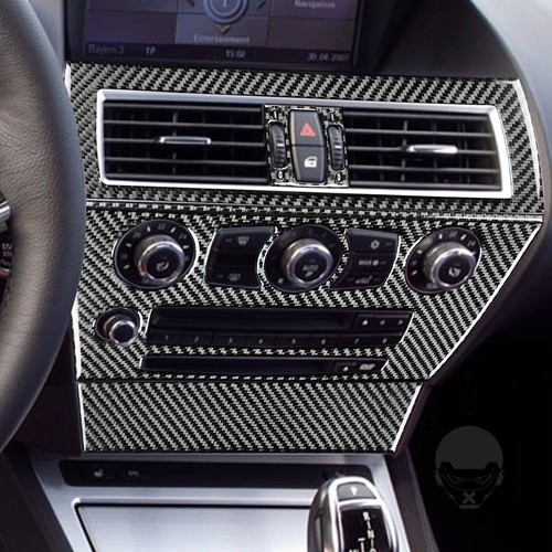 6Pcs For BMW 6 Series E63 E64 2008-10 Carbon Fiber Center Console Panel Cover - Picture 3 of 11