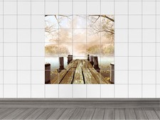 Fliesenaufkleber Fliesenbild Steg Ufer See Badezimmer WC Bad Toilette
