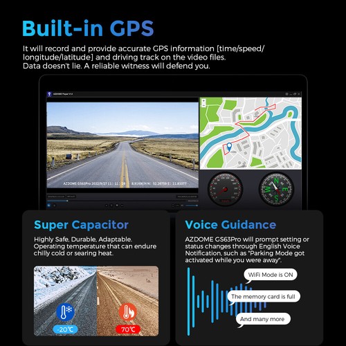 Cámaras de coche 4K Dash Cam 1080P ADAS WiFi GPS detección de movimiento opción de tres modelos - Imagen 20 de 44