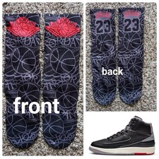 Jordan 2 Black Cement Socks