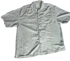 Jamaica Jaxx Size XL Palms Hawaiian Short Sleeve Shirt Palm Springs 100% Silk 