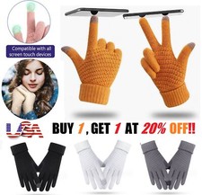 Women's Winter Gloves Warm Fleece Lining Knit Touchscreen Elastic Cuff Gloves US