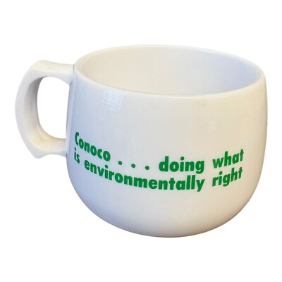 Conoco Earth Day Mug, Vintage/Super Rare, 2.75  Tall, Hard Molded Plastic