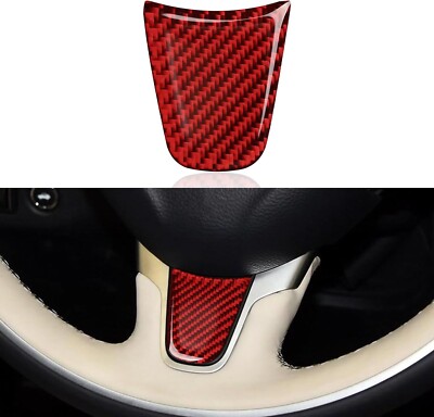 Red Real Carbon Fiber Steering Wheel Panel Lower Trim Fits 15-23 Chrysler 300