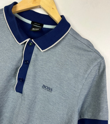 HUGO BOSS POLOSHIRT Gr. L (fällt aus wie Medium) Herren Regular Fit Grau