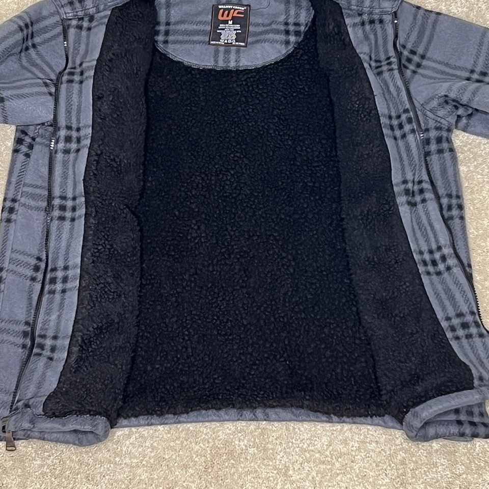 Chaqueta Walnut Creek Para Hombres Franela a Cuadros Gris Cazadora Mediana Cremallera Completa Forrada de Vellón Foto 3 de 4