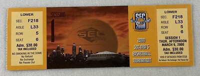 2000 03/09 SEC Basketball Tournament Full Ticket - Session 1