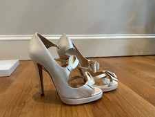 Oscar de la Renta Women's Satin Sandals Heels 38.5 lightly used