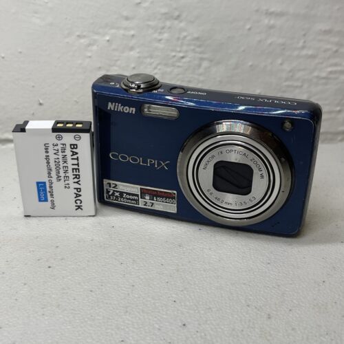 Nikon COOLPIX S630 12.0 MP Digital Camera Blue w/Battery Tested Excellent READ!