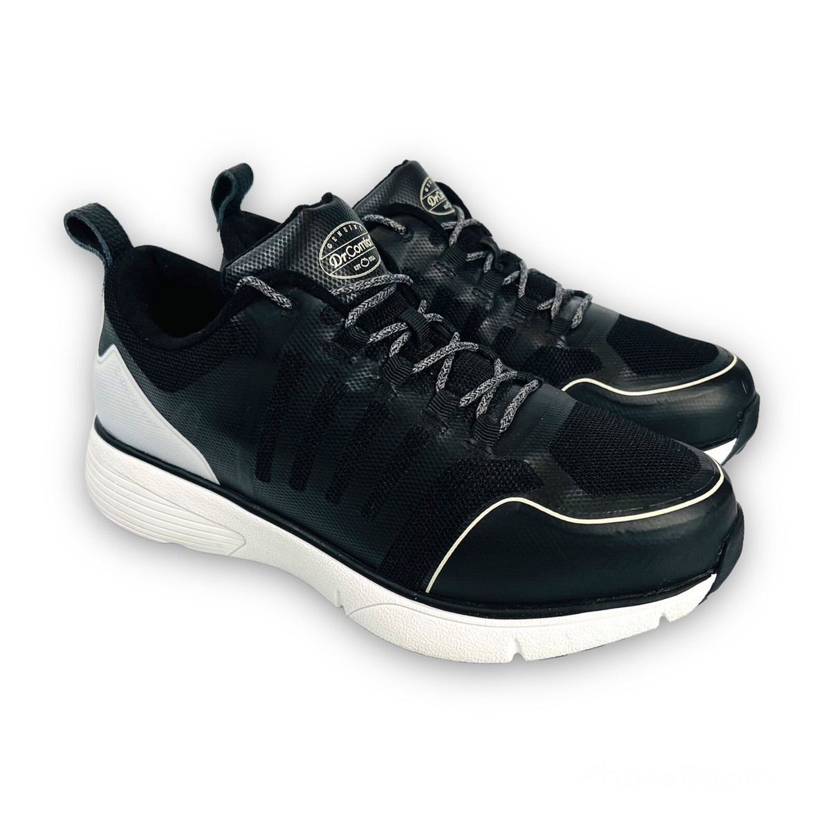 Dr. Comfort Men\'s Black 12W Lace Up Walking Sneakers Comfort Diabetic Shoes Fit Dr. Comfort Sneakers for Men for Sale | Shop Men main image 2