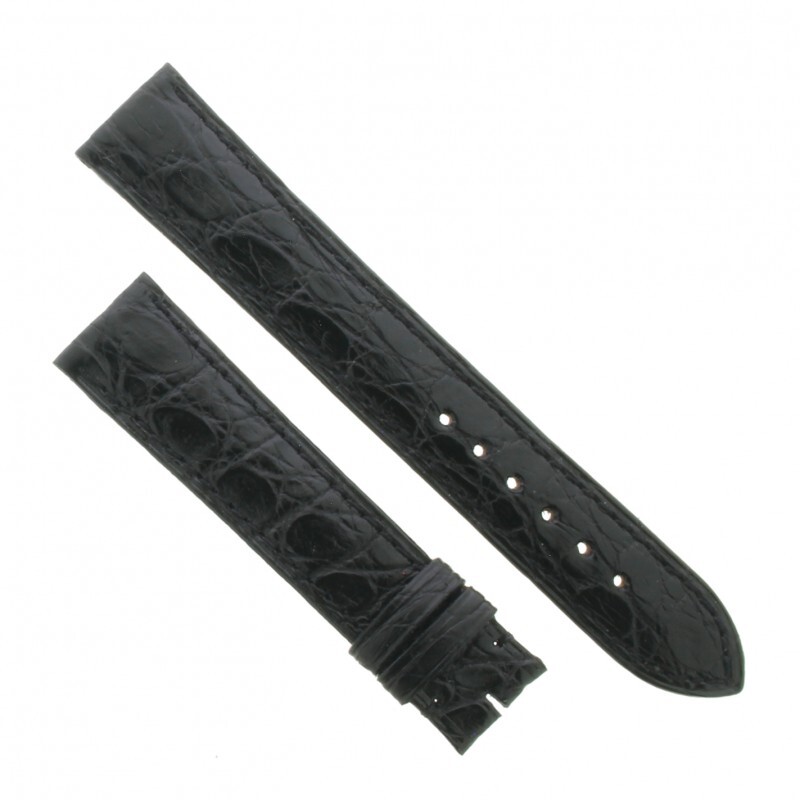 OMEGA Cinturino Vintage Alligatore Nero Opaco 18/16 mm B30B