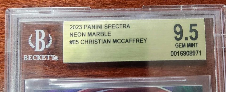 SAN FRAN 49ERS NFL 2023 Panini Spectra Neon Marble #85 Christian Mccaffrey 2/4 - Image 3 of 4