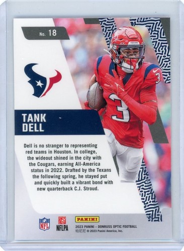 Tank Dell 2023 Panin Optic Football Primary Colors #18 Insert Texans Houston - Picture 2 of 2