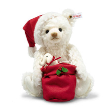 Steiff Santa Teddy Bear 29cm Limited Edition 1225 Mohair LED Light Bag Xmas New