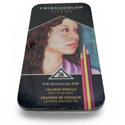 Prismacolor Premier Colored Pencils 36 Count Set Soft Core Artist Grade Tin Gray