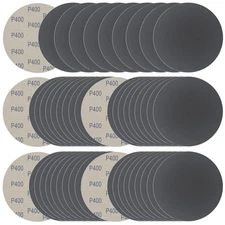 Sanding Discs 6in 50pcs 400 Grit Hook Loop Wet Dry Automotive Wood Metal Orbital