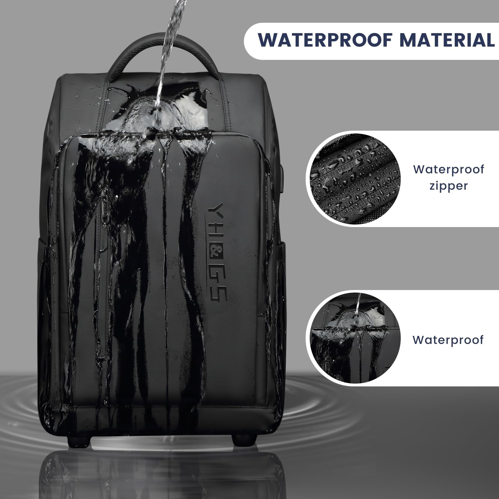 Rolling Backpack Waterproof Commuter Backpack wit… - image 3