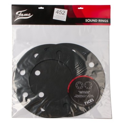 Fame FRSF-B F-Ring Skinny Flat Set 14'' Snare Drum Dämpfungsringe Schwarz