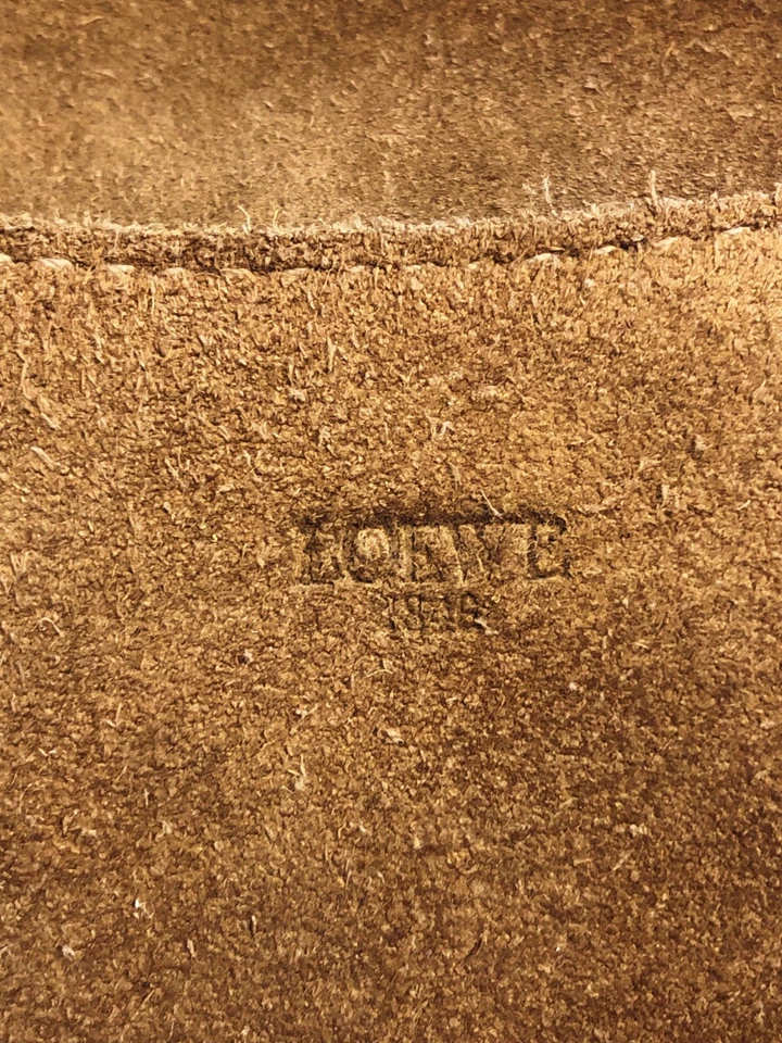 Bolso sin asas vintage LOEWE anagrama gamuza, cuero beige gamuza, monedero Foto 4 de 4