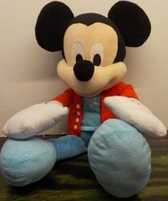 Disney Mickey Mouse Snowflake Plush 21" Red Blue Sparkle Snowflake Winter 2017
