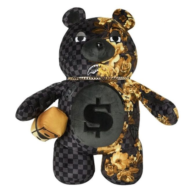 SPRAYGROUND ZAINO GOLD FLORAL BEAR 910B9008NSZ